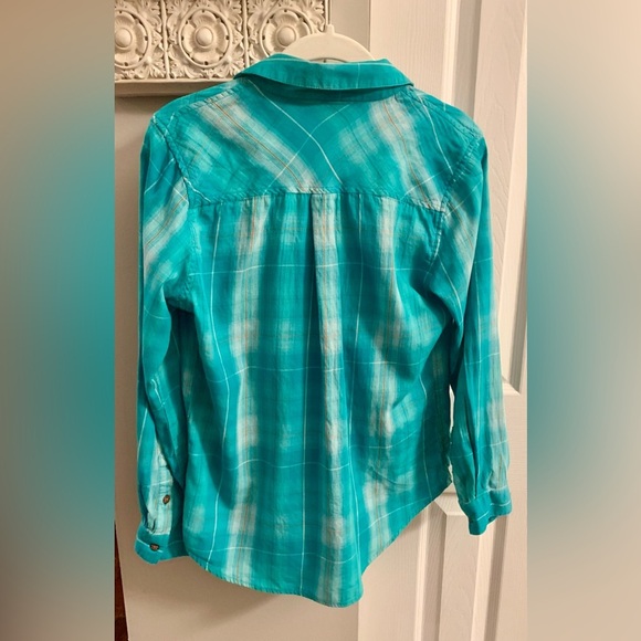 Ariat Turquoise Plaid Relaxed Shirt - Small - Picture 4 of 7
